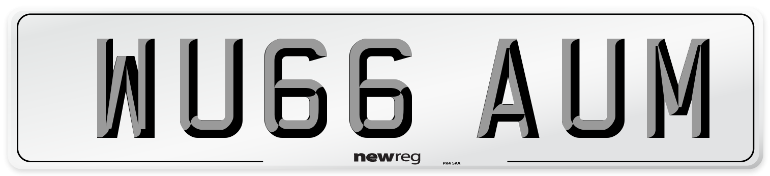 WU66 AUM Number Plate from New Reg